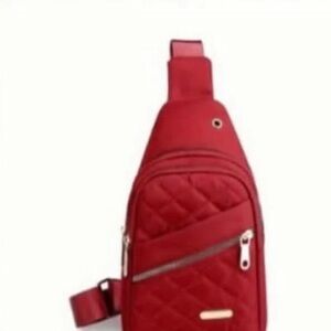 Stylish Red Quilted Men's Sling Bag
